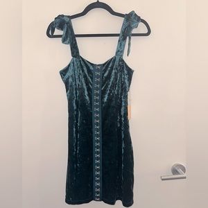 Green Velvet Forever21 Bodycon Dress